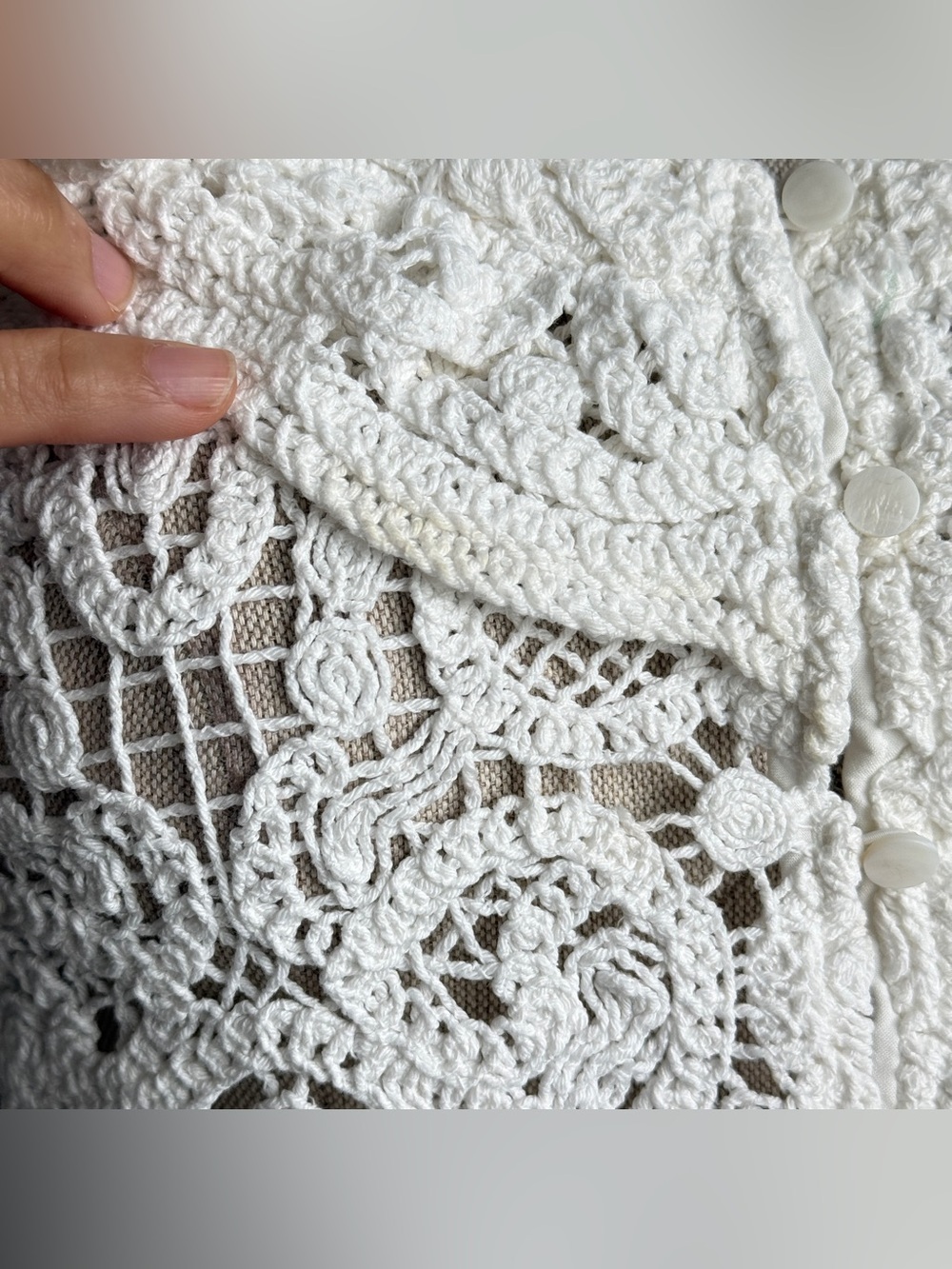Sézane White Crochet Lace Button Top | Size 38 (US 6) - Picture 4 of 9